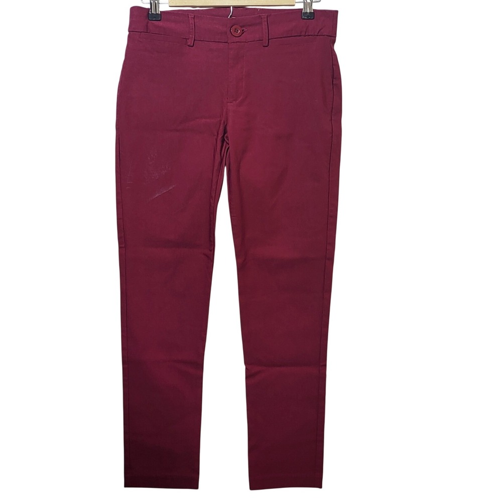 Active USA Kids Burgundy Chino Pants Slim Straight‎ Trousers Maroon Medium